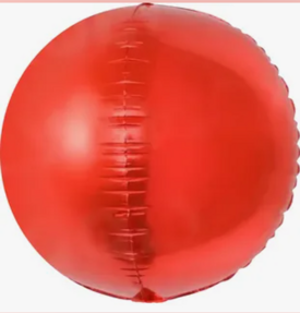 Шар (15''/38 см) Мини-сфера 3d, Красная, 1 шт.